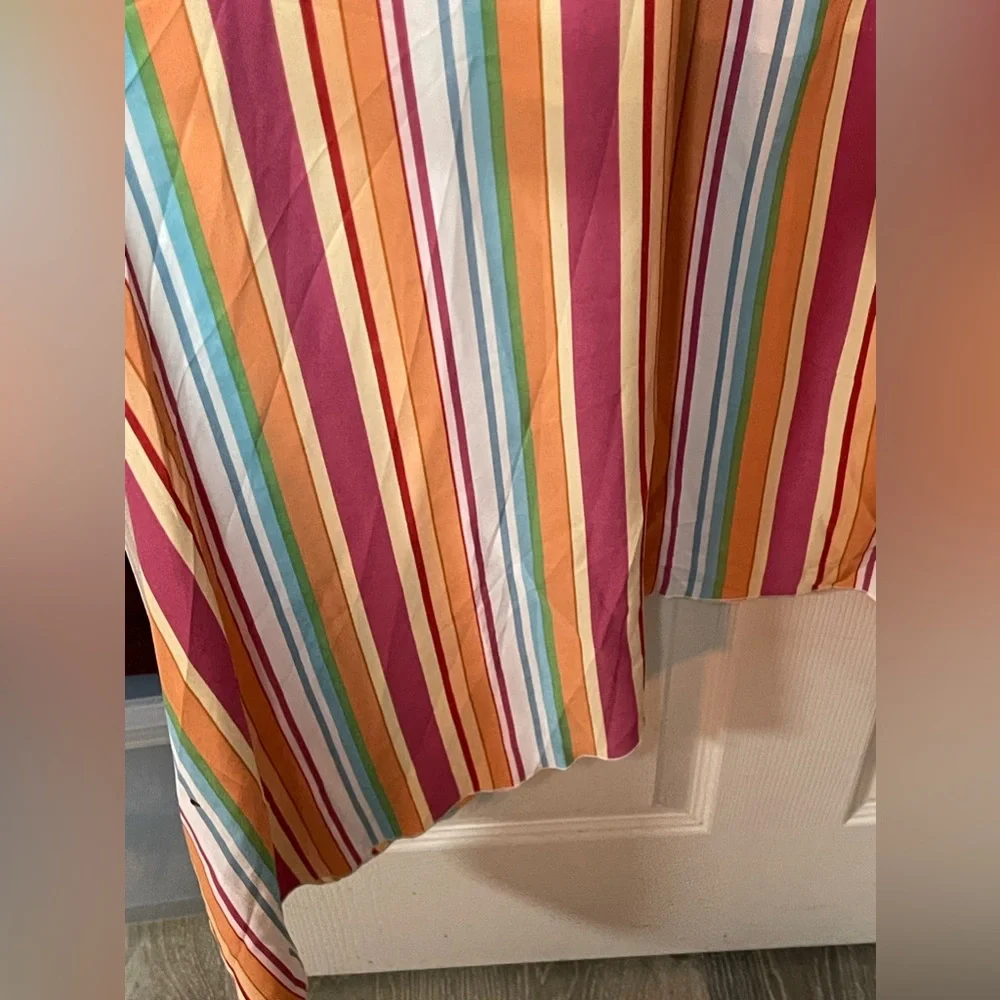 First In Line Bright Striped Dress Flowing Material Size XL - Picture 4 of 5